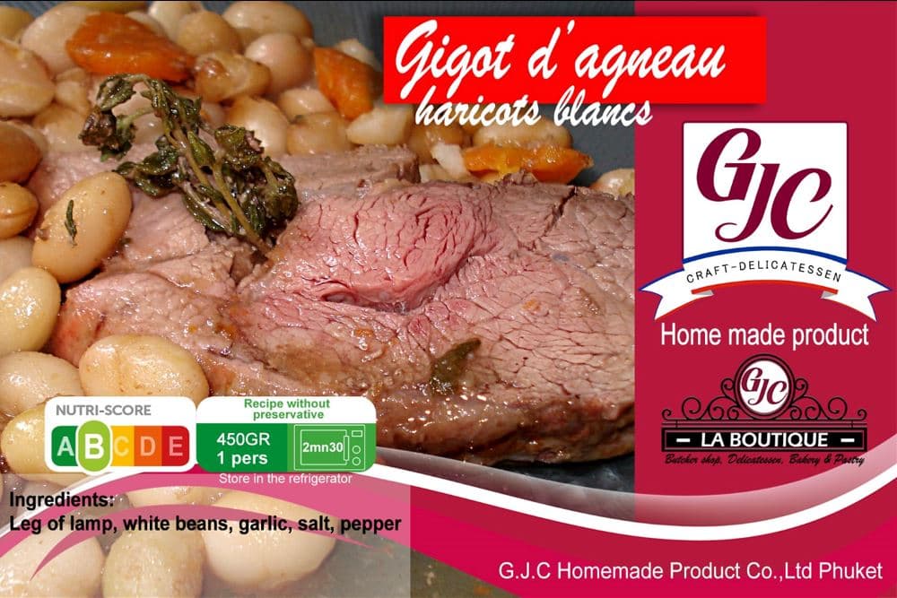 Gigot aux herbes sur lit de haricots blancs