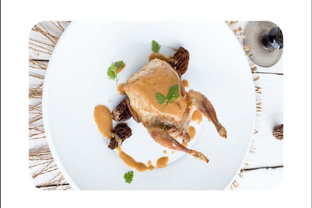 Cailles farcies aux morilles