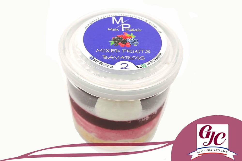 Bavarois aux fruits mixte en verrine plastique